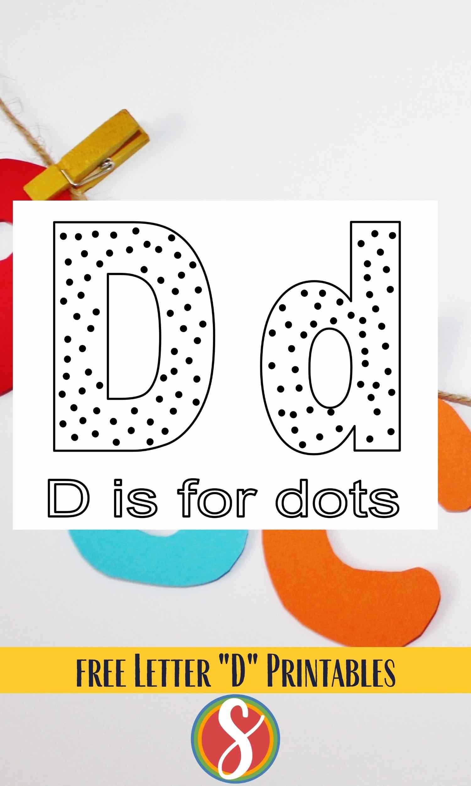 Free letter d coloring pages â stevie doodles