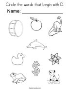 Letter d coloring pages