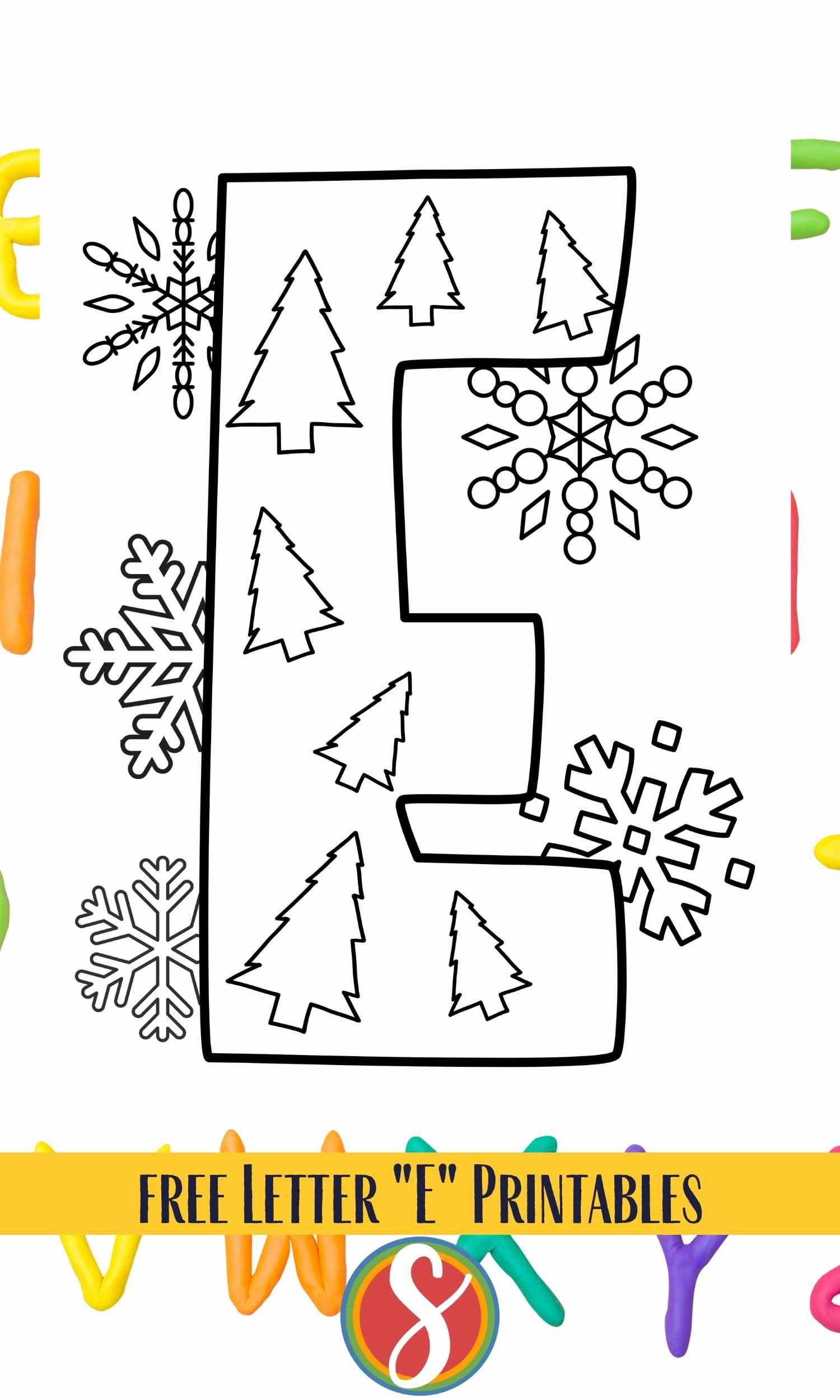 Letter e coloring pages â stevie doodles