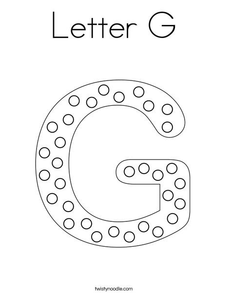 Letter g coloring page