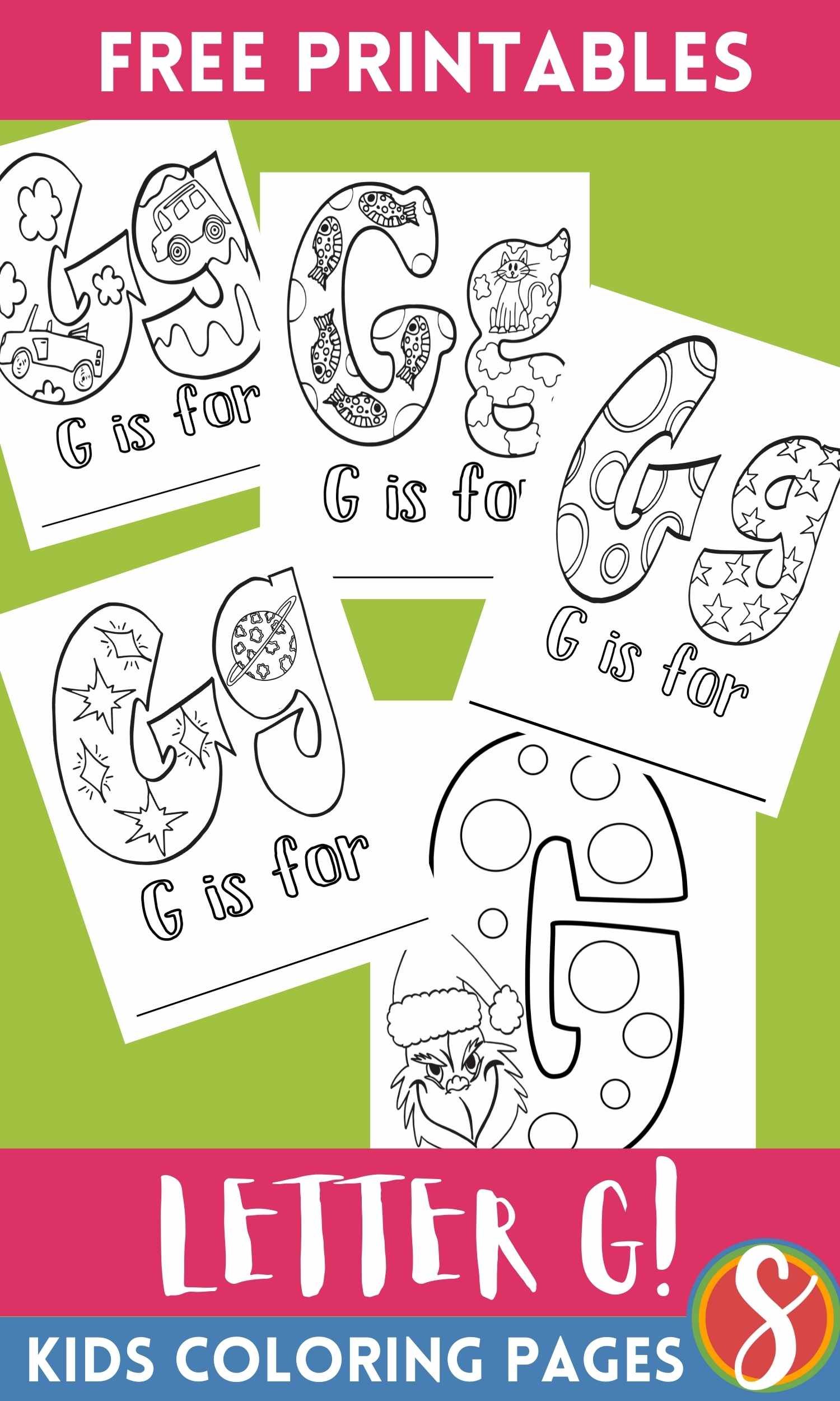 Free coloring pages for the letter g â stevie doodles