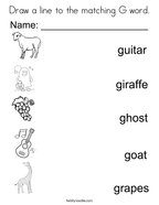 Letter g coloring pages