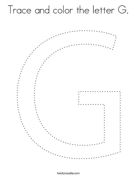 Trace and color the letter g coloring page
