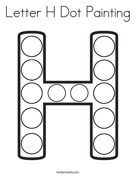 Letter h dot painting coloring page