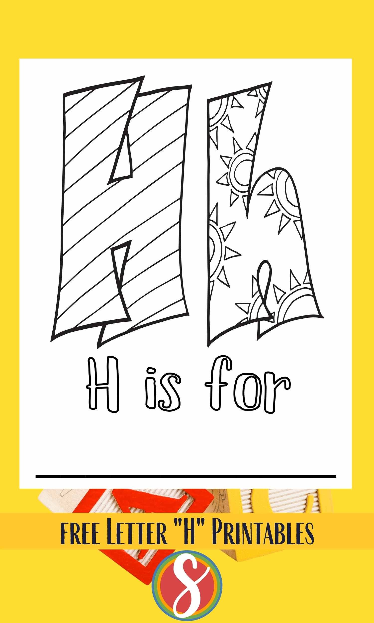 Free h coloring pages â stevie doodles