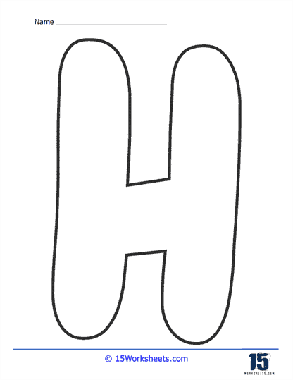 Bubble letter h worksheets