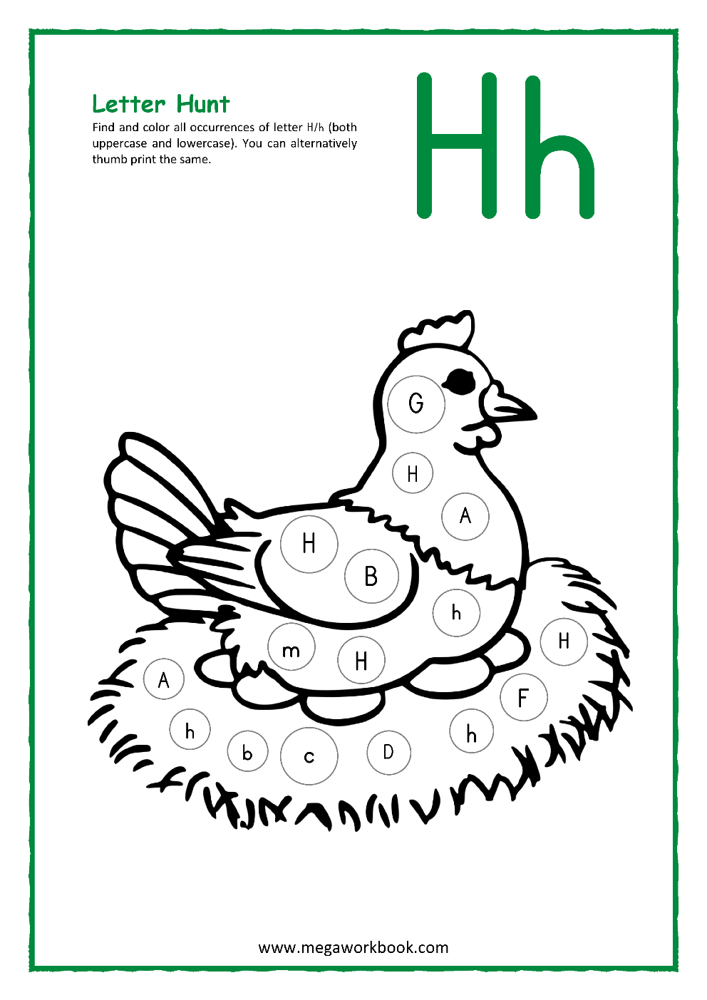 Letter h activities