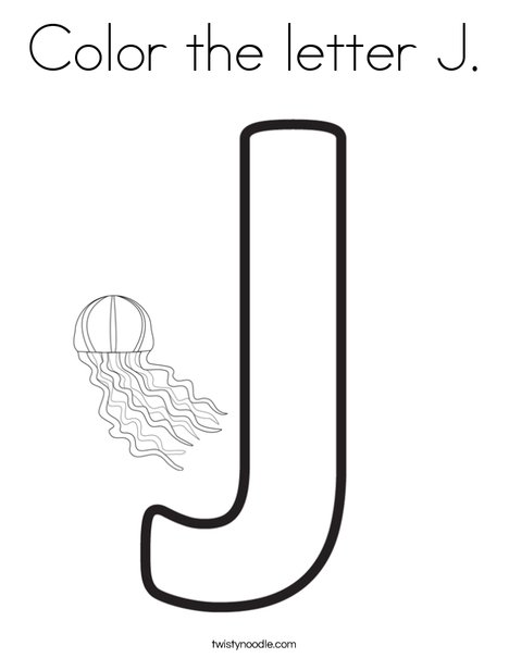 Color the letter j coloring page