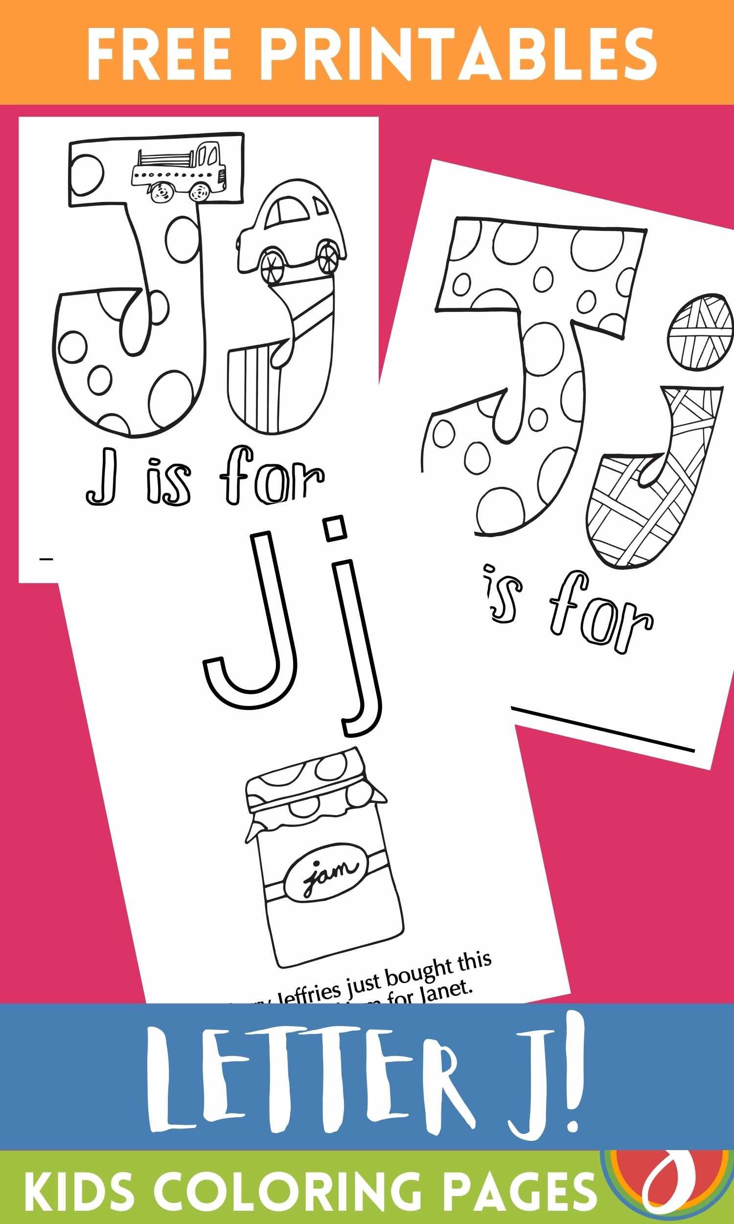 Free letter j coloring pages â stevie doodles