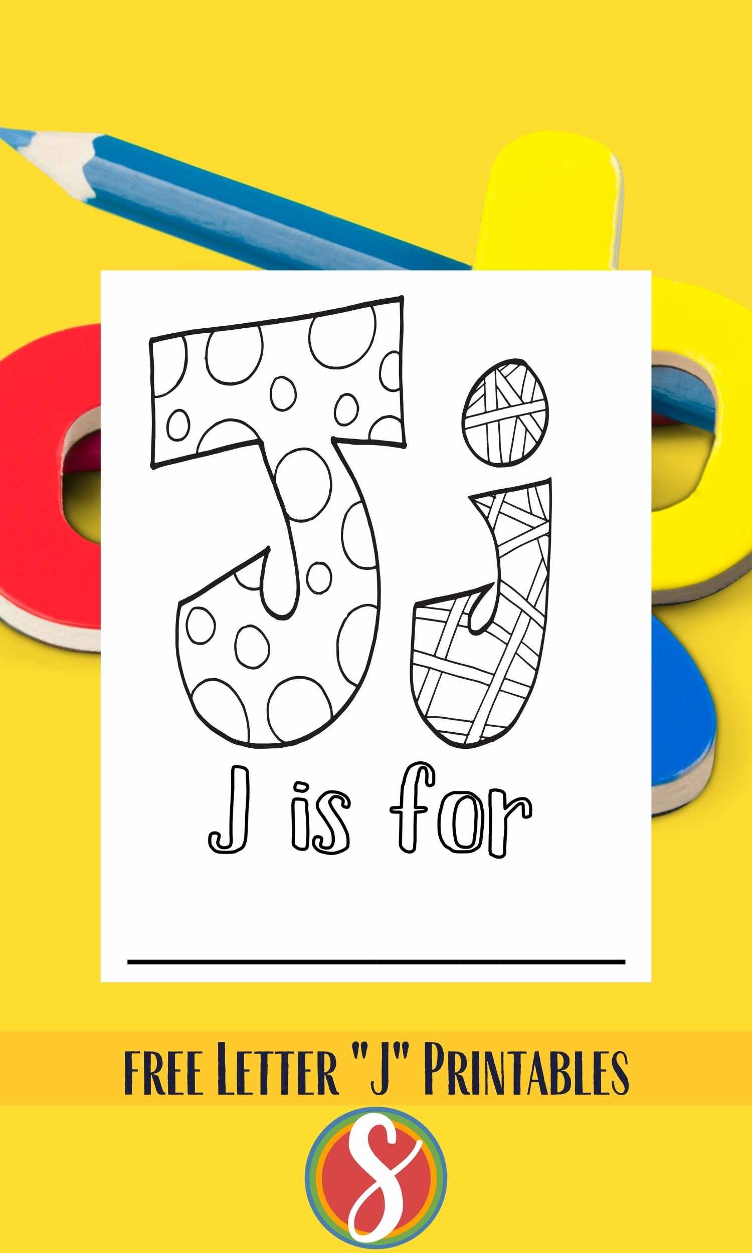 Free letter j coloring pages â stevie doodles