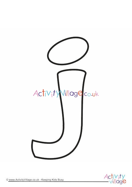 Letter template lower case j quirky