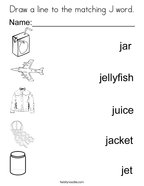 Letter j coloring pages