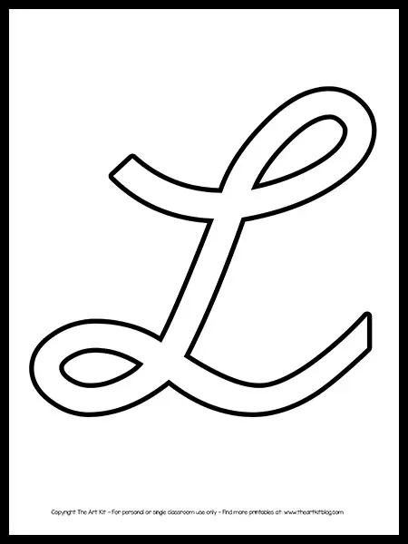 Letter l is for lion coloring page free printable bubble font â the art kit