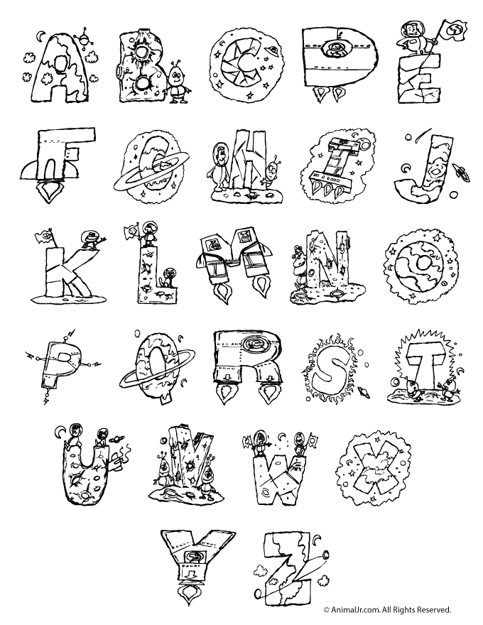 Printable bubble letters outer space letters woo jr kids activities childrens publishing