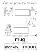 Letter m coloring pages