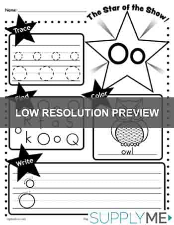 Letter o worksheet tracing coloring writing more â