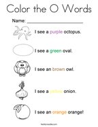 Letter o coloring pages