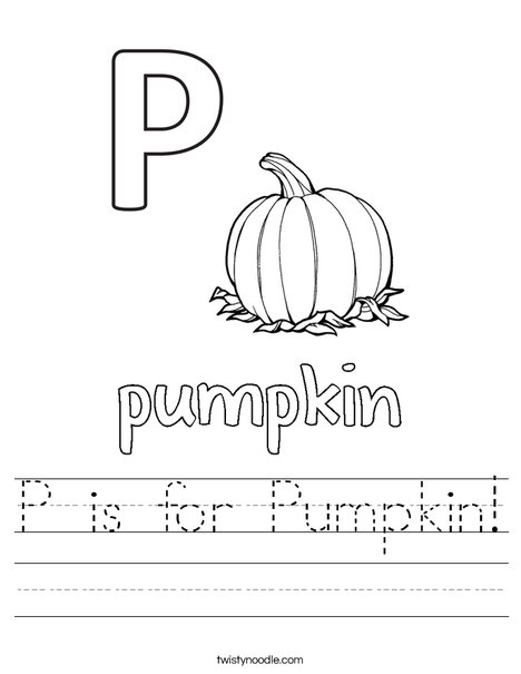 P is for pumpkin worksheet