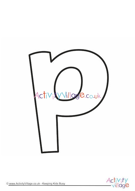 Letter template lower case p quirky