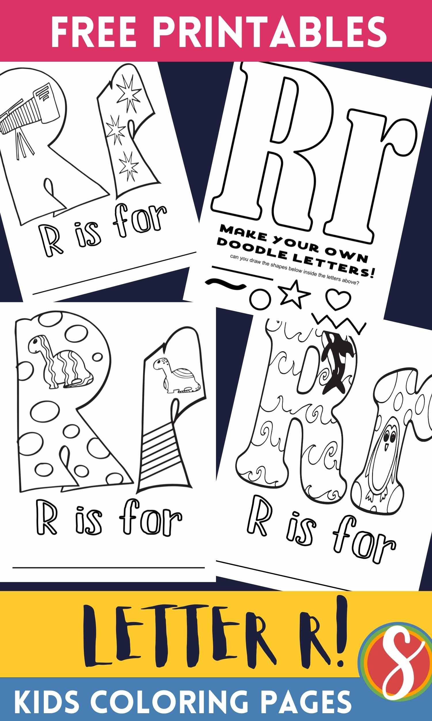 Free letter r coloring pages â stevie doodles