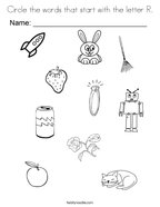 Letter r coloring pages