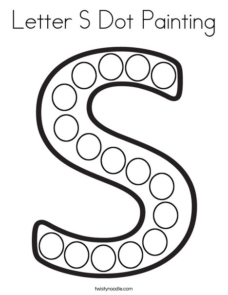 Letter s dot painting coloring page
