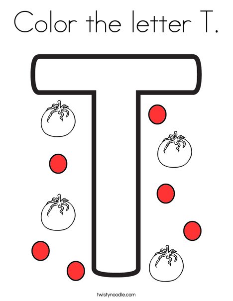 Color the letter t coloring page