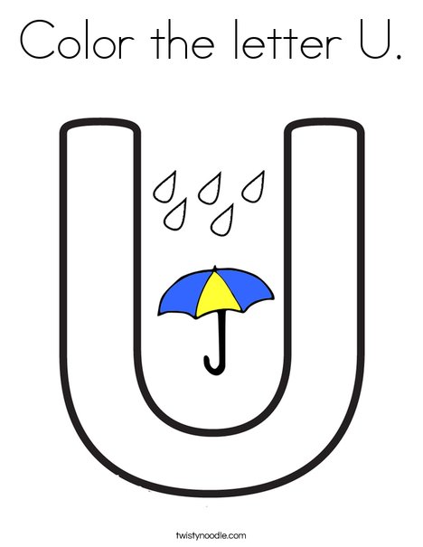 Color the letter u coloring page