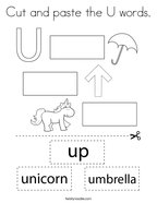 Letter u coloring pages