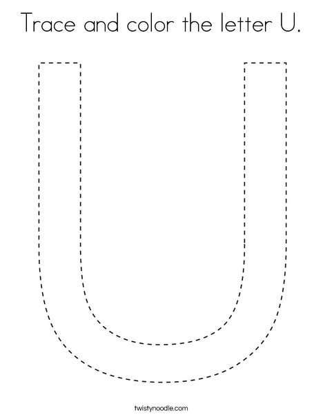 Trace and color the letter u coloring page
