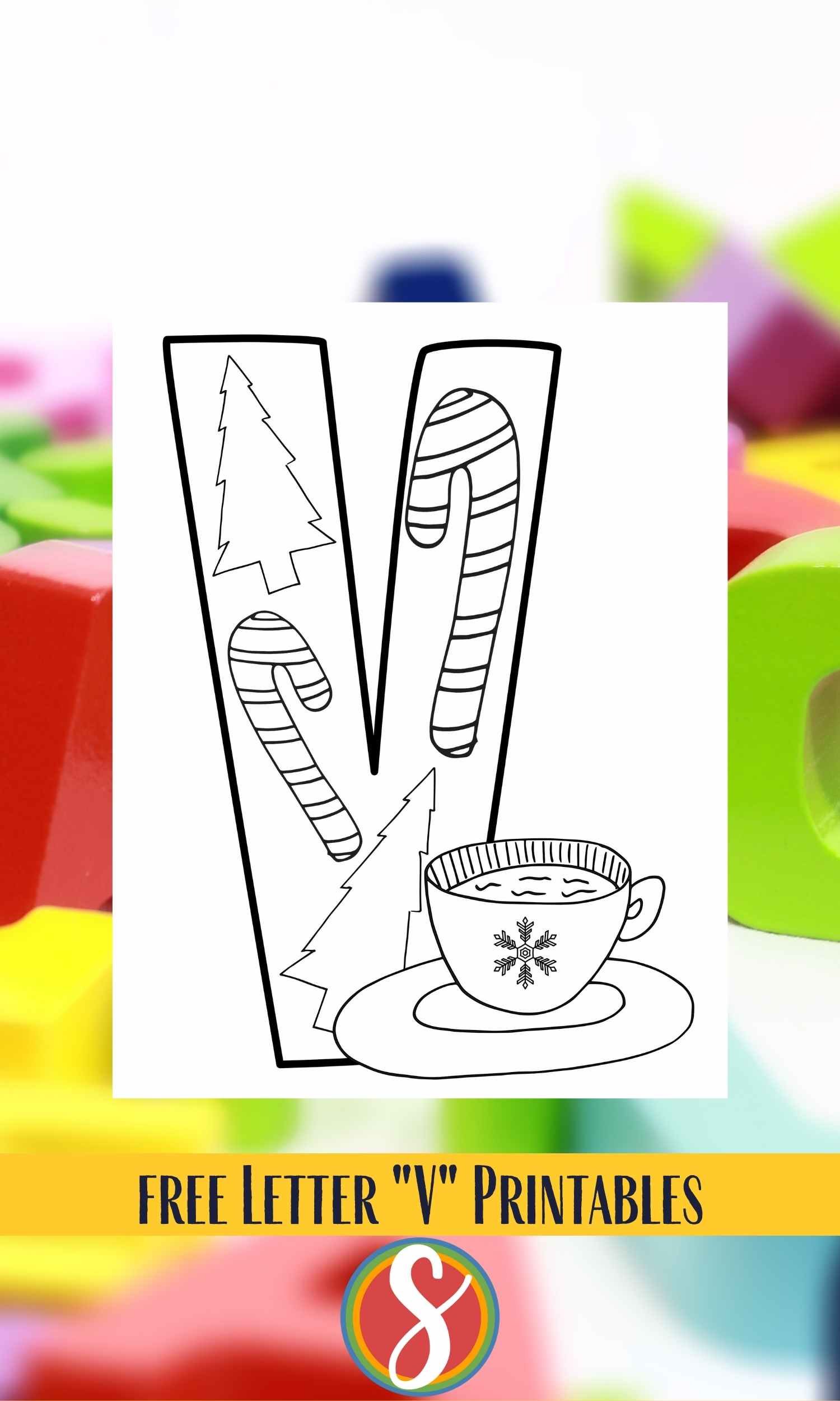 Free letter v coloring pages â stevie doodles