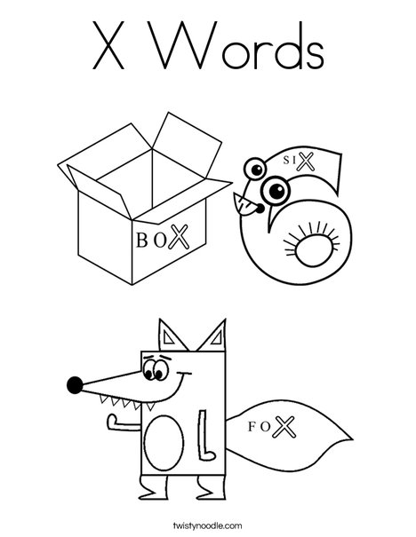 X words coloring page