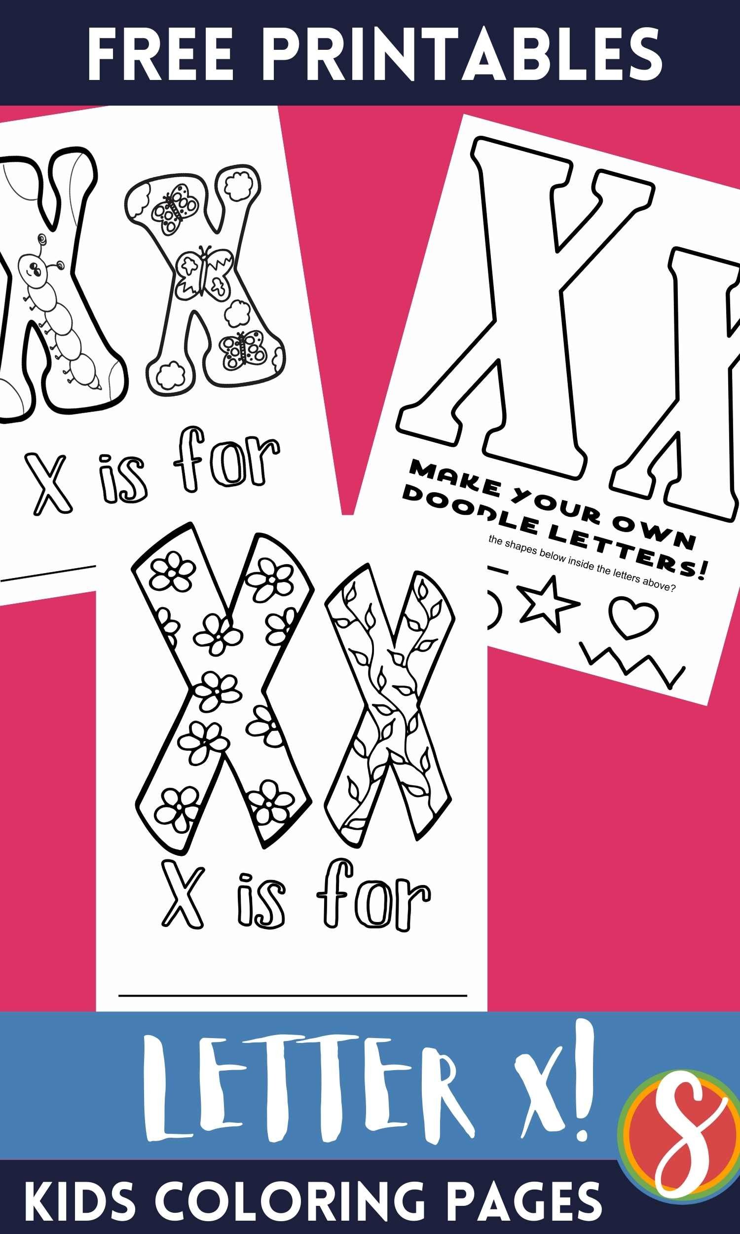 Free letter x coloring pages â stevie doodles