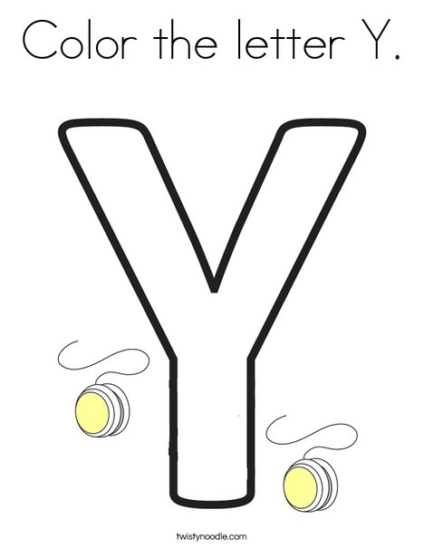 Color the letter y coloring page