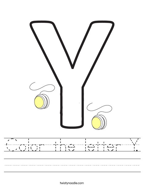 Color the letter y worksheet