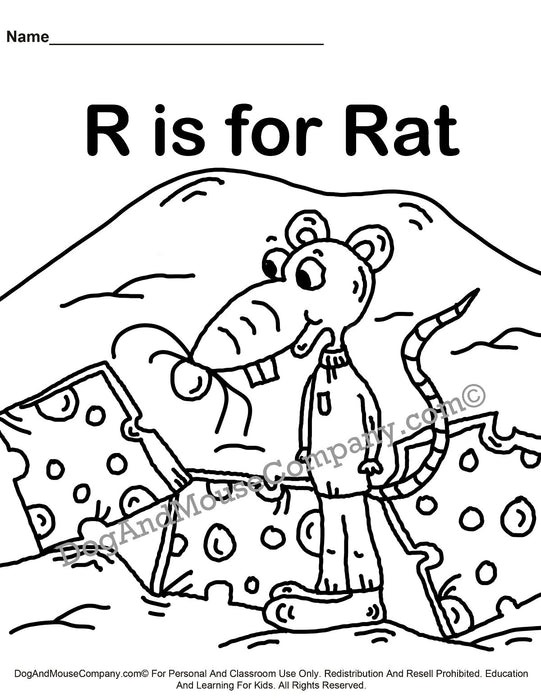 Learn your abcs coloring pages a to z coloring page worksheets p â dog and mouse pany