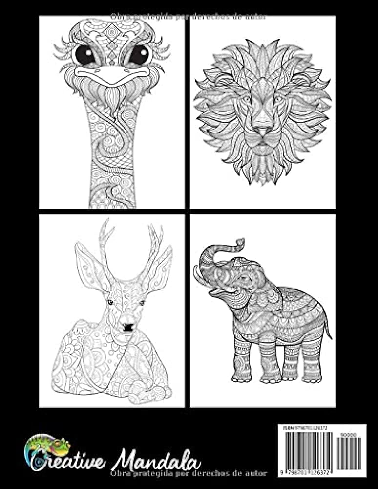 Animal â libro de colorear con mandalas libro de colorear para adultos con mandalas de animal libro de colorear antitrãs para adultos volumen mandala creative libros
