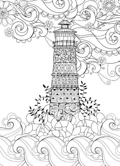 Lighthouse coloring pages for adults