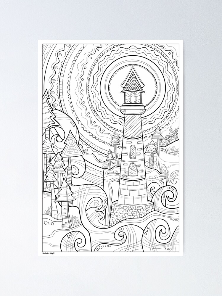 Lighthouse coloring art