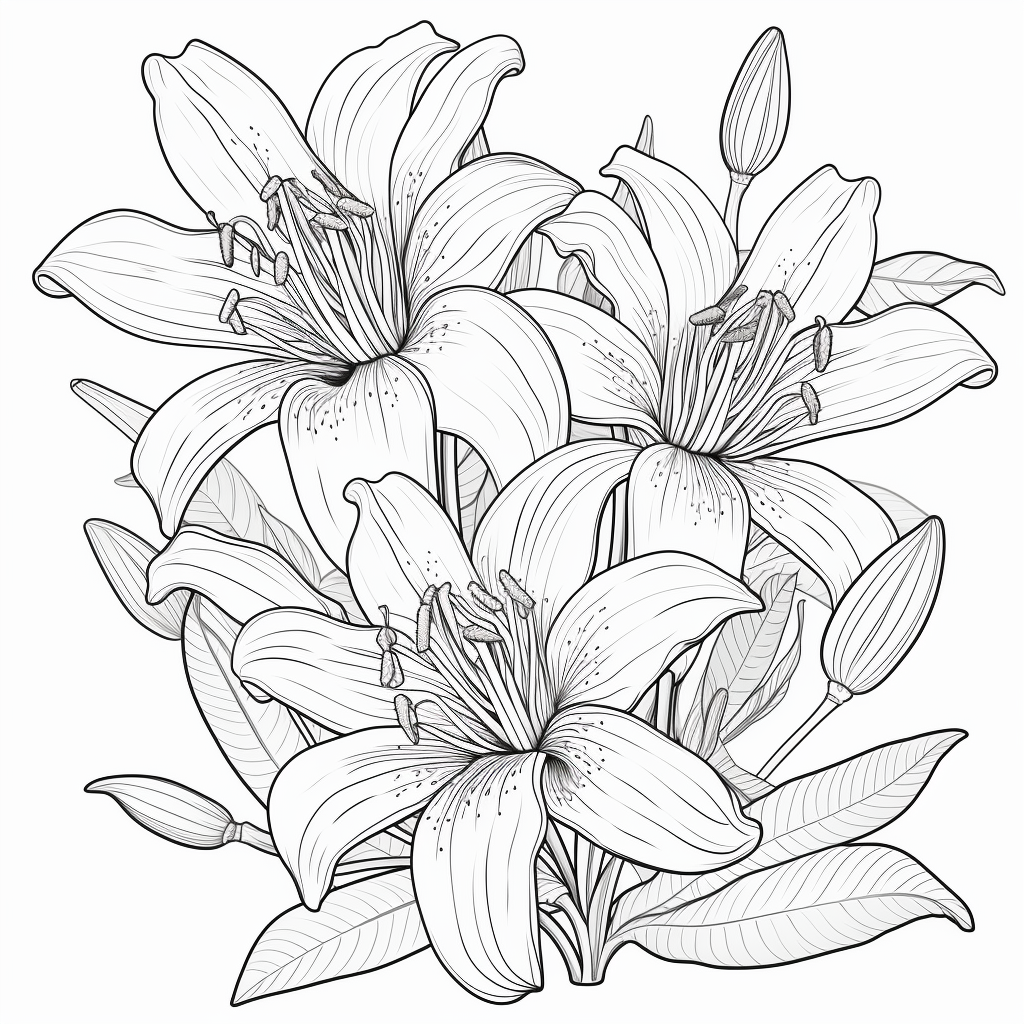 Lilies flowers coloring pages for children years old coloring pages