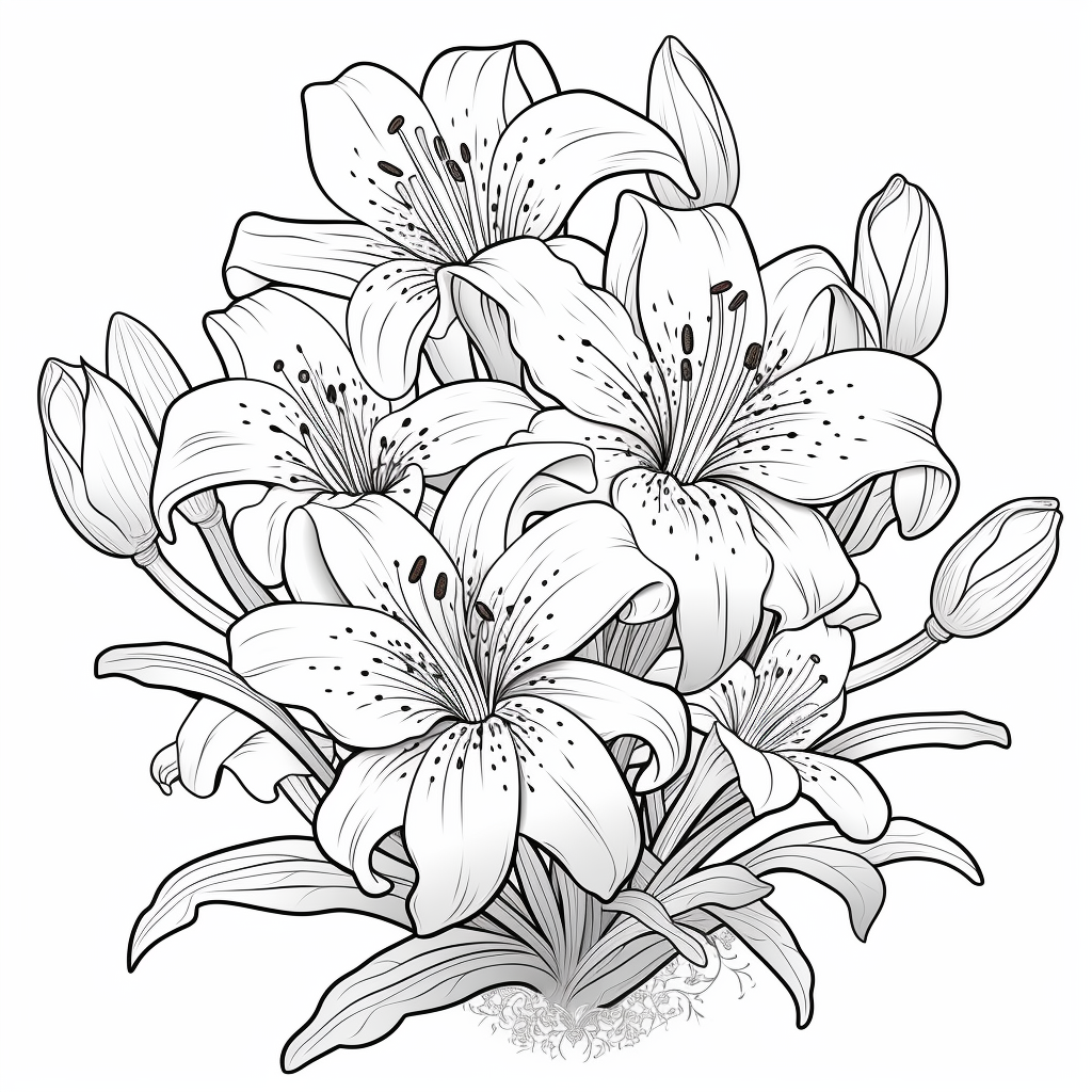 Lilies flowers coloring pages for children years old coloring pages