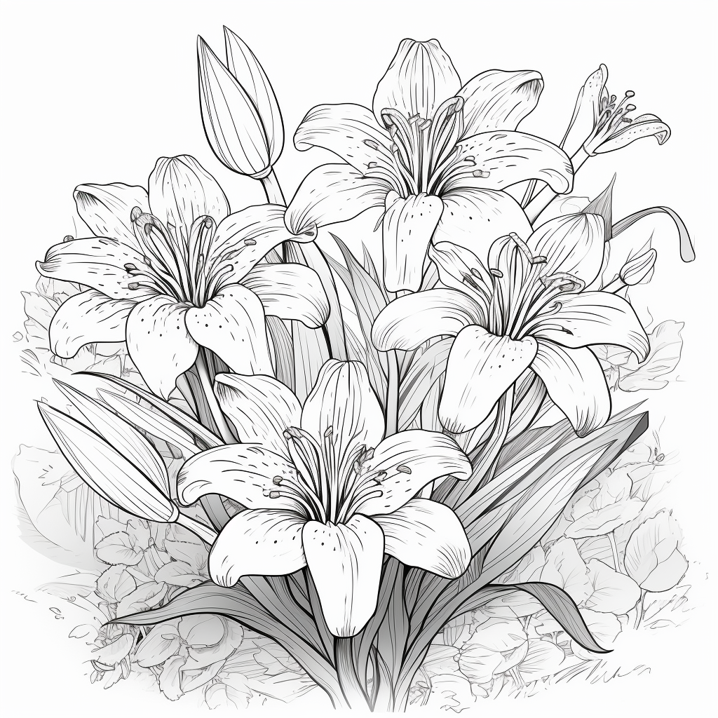 Lilies flowers coloring pages for children years old coloring pages