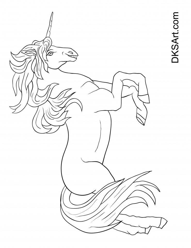Free coloring book page happy unicorn line art outline