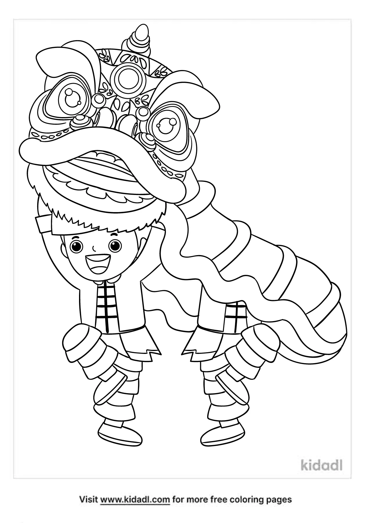 Free chinese lion dance coloring page coloring page printables