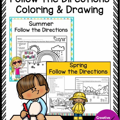 Spring and summer follow the directions coloring pages for listening skills made by teachers