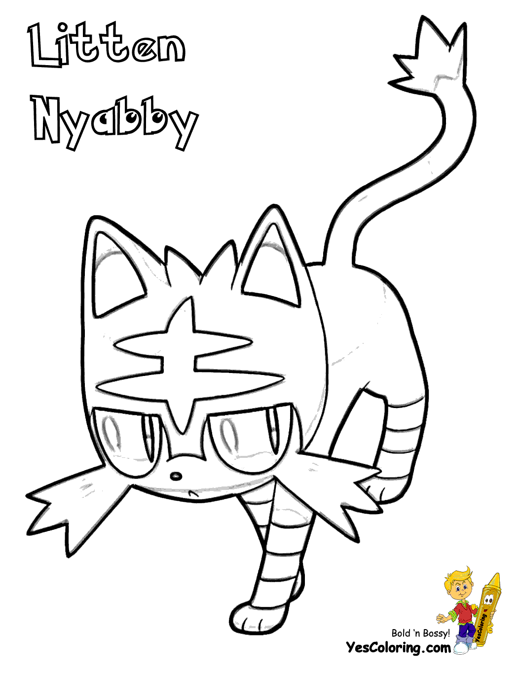 Pokemon litten coloring page