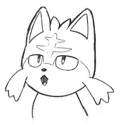 Litten sketch by chipflake on twitter rincineroarmains