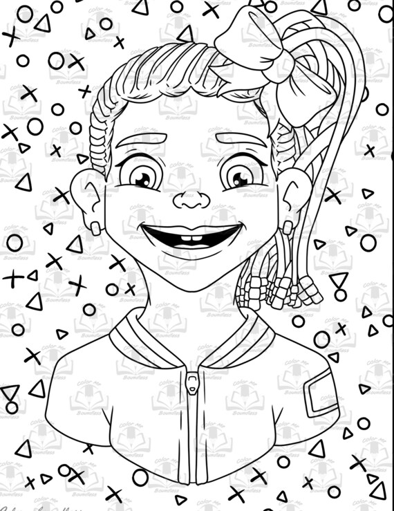 Deja adorable little girl printable coloring page digital download