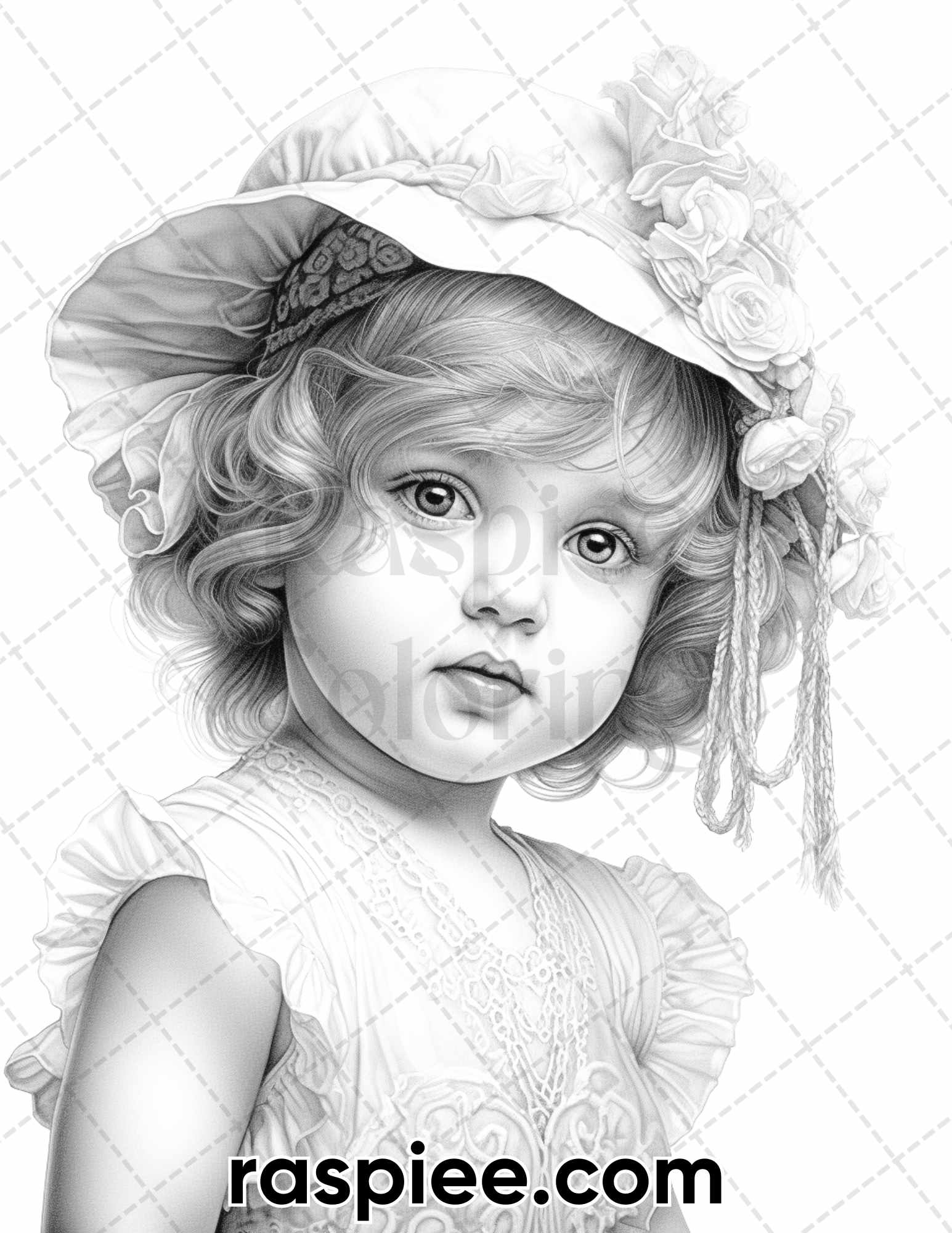 Vintage flapper baby girls grayscale coloring pages for adults pri â coloring