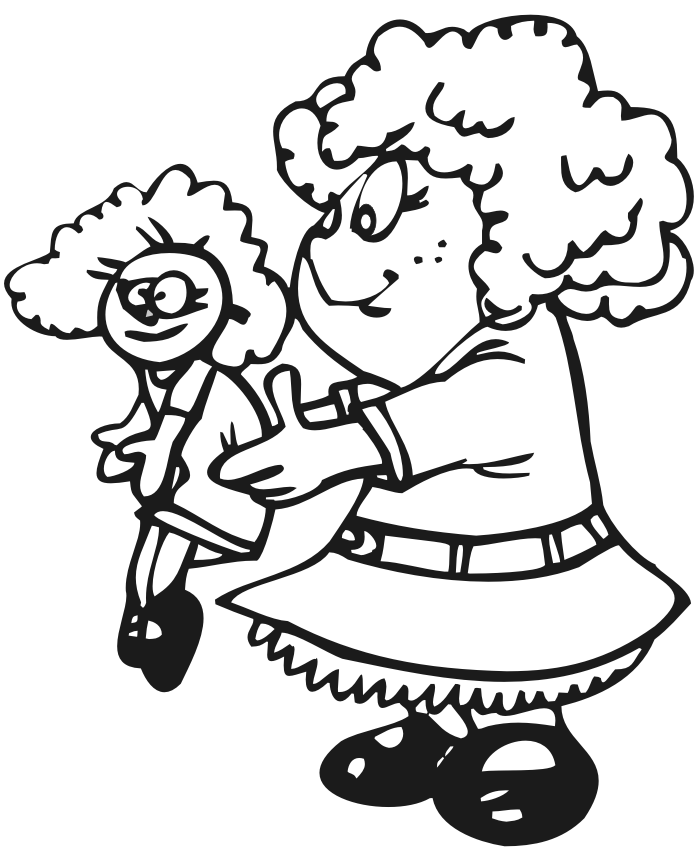 Little girl coloring page family coloring page